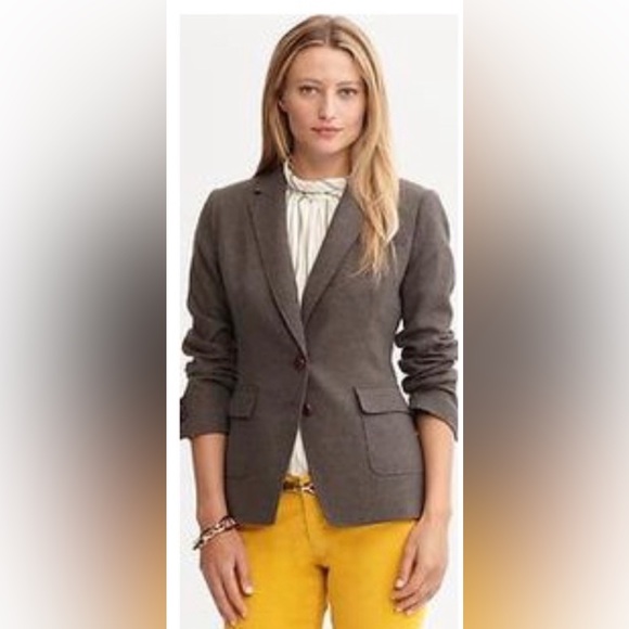 Brown wool jacket with faux suede elbow patch - Picture 1 of 8